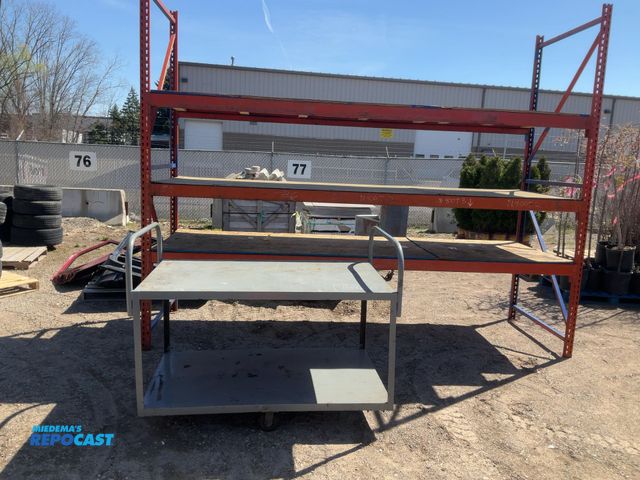 Lot 2-95979 - Pallet Rack and Heavy Duty Shop Cart, Rack is 10’T x 4’D x 12’L