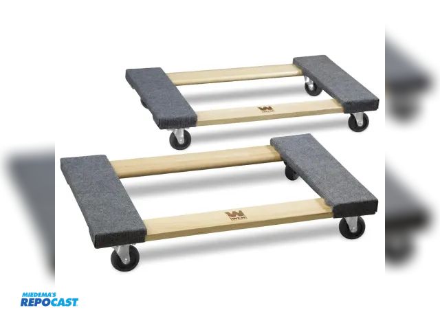 Lot 2-18884 - WEN 721830 1320-Pound Capacity 18-by-30-Inch Hardwood Mover’s Dolly, 2-Pack