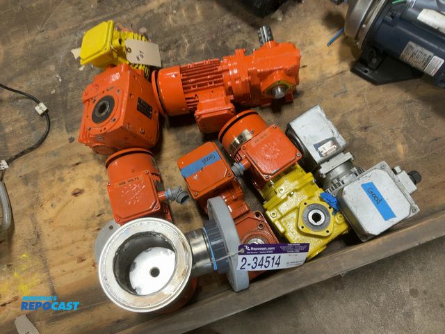 Lot 2-34514 - (6) Assorted Electric Motors with Gearboxes, most are Nord, one missing fan cover, all three phase