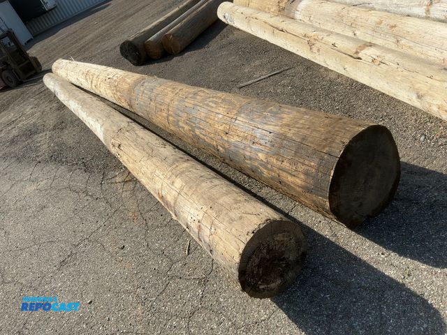 Lot 2-44715 - (2) Wood Telephone Poles, approx. 28’ and 29’ lengths, 14-21” diameter range