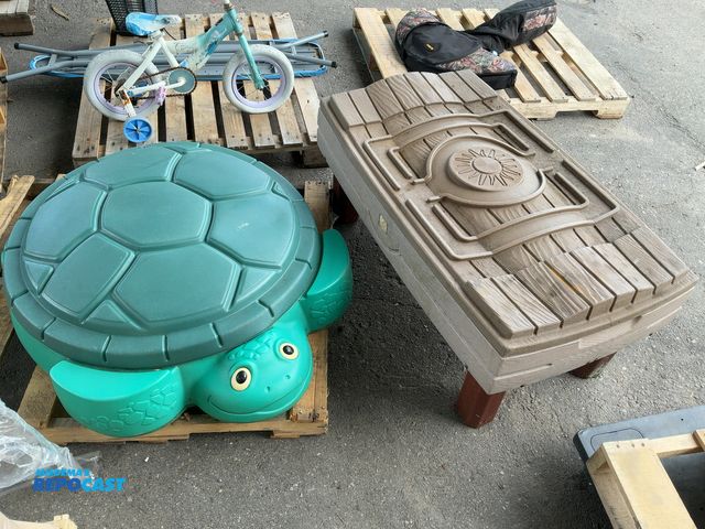 Lot 2-91333 - Take 2 Water Table and Little Tikes Turtle Kiddie Pool, both have covers