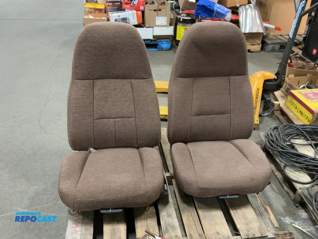 Lot 2-69017 - Sears Seating Atlas|l Brown cloth semi truck seats, New takeouts