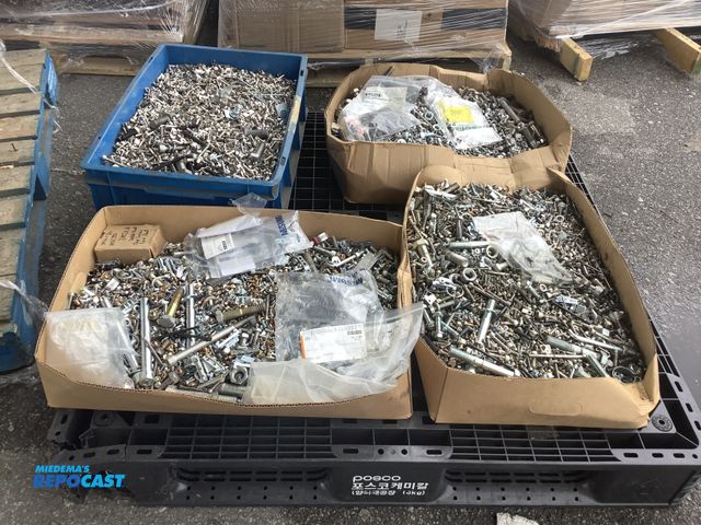 Lot 2-27931 - Pallet lot of misc. used fasteners, bolts, nuts , washers and much more, used condition