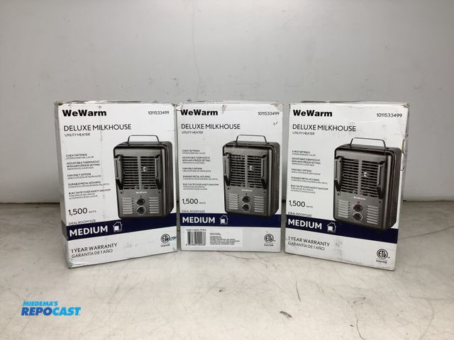 Lot 2-65900 - Lot of (3) WeWarm Deluxe Milhouse Utility Heaters model#HT1912