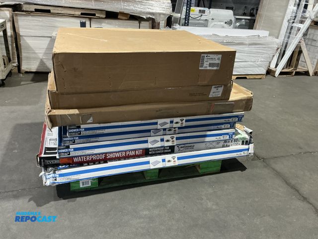 Lot 2-15339 - Pallet of Shower Accessories Including Bases &amp; Pans