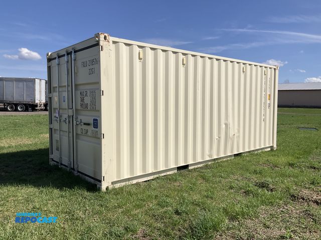 Lot 2-22923 - 2024 20’ Shipping / Storage Container, 8’ wide x 8’ 6” tall, swing doors on one end, wood deck, ring...