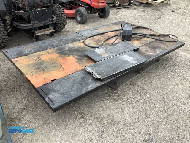 Lot 2-35245 - Large heavy duty industrial lift table with foot Pedal controls approx. 48” x 84”, unknown lift heig...