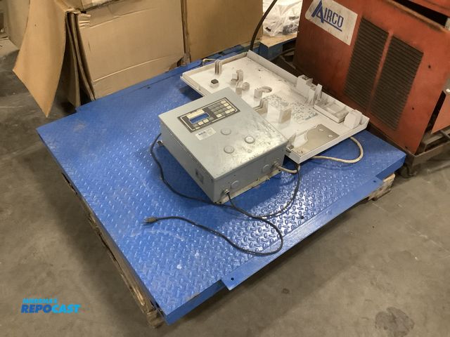 Lot 2-79861 - Weight-tron blue 52”x48” platform, a Flex-weight corporation digital weight meter (model: DWM IV), a...