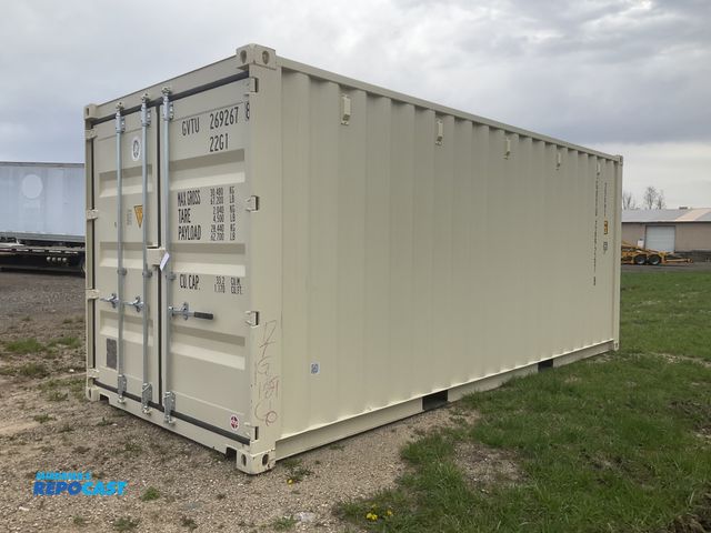 Lot 2-22934 - 2025 20’ Shipping / Storage Container, 8’ wide x 8’ 6” tall, swing doors on one end, wood deck, ring...