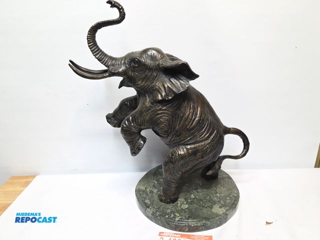 Lot 2-40328 - Bronze Sculpture Titled "Jumping Elephant" by Antoine Barye (French 1838) Signed and Dated 1838, a R...