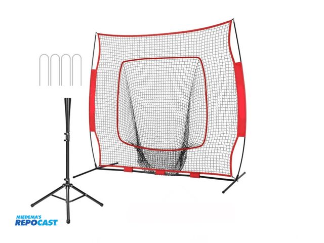 Lot 2-73330 - 2 Tewdug Portable Baseball Net Sets - 7x7' Softball &amp; Baseball Practice nets , Baseball Batting ...