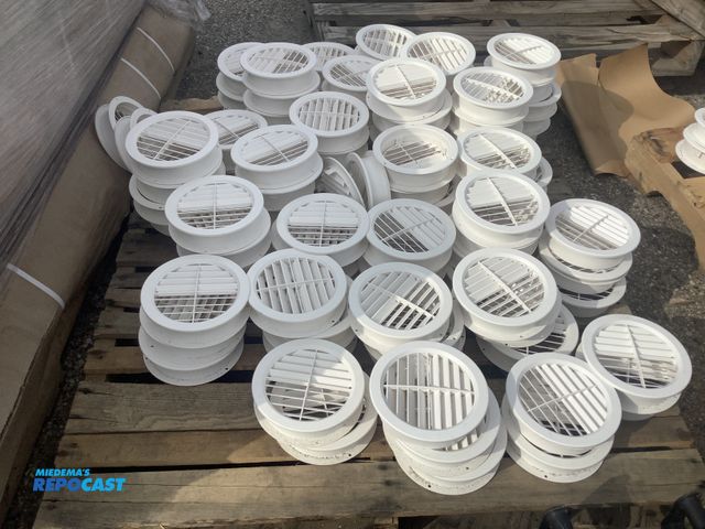 Lot 2-10335 - Skid lot of white circular Air Vents