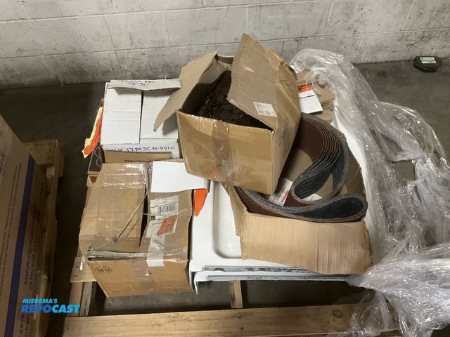 Lot 2-63300 - Skid Lot of (2) RV Shower Floors, Sand Belts, and Assorted Hardware