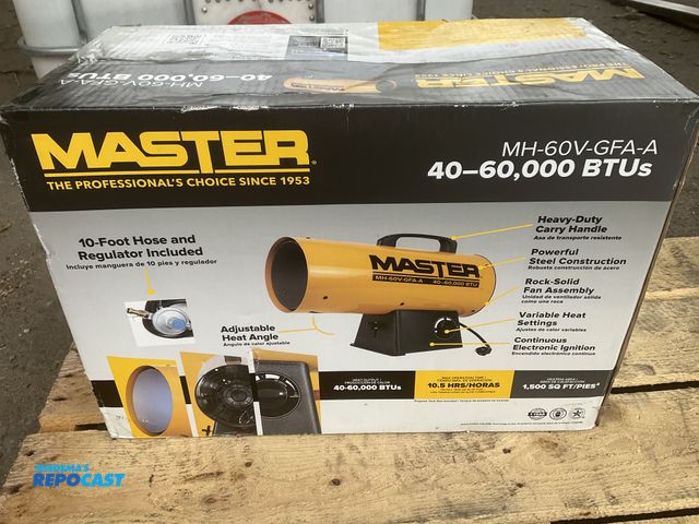 Lot 2-55525 - Master propane forced air heater. 40-60,000 BTU. New still in box. All proceeds go to Helen Devos Ch...
