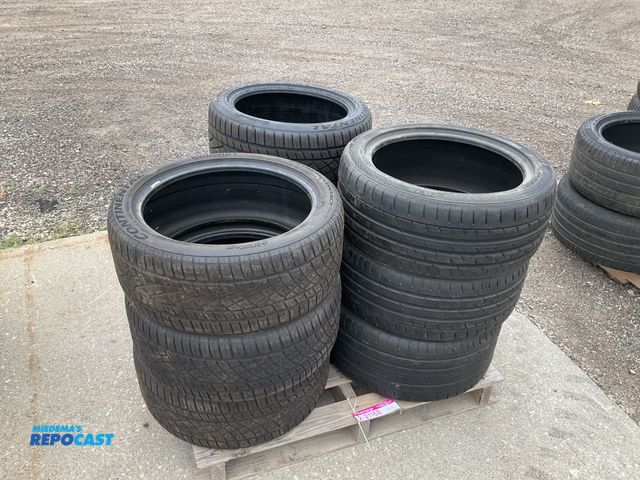 Lot 2-21168 - (3) 255/40ZR18 tires (date code from 2008), (3) 245/40ZR18 tires (date code from 2017, and (3) 225/4...