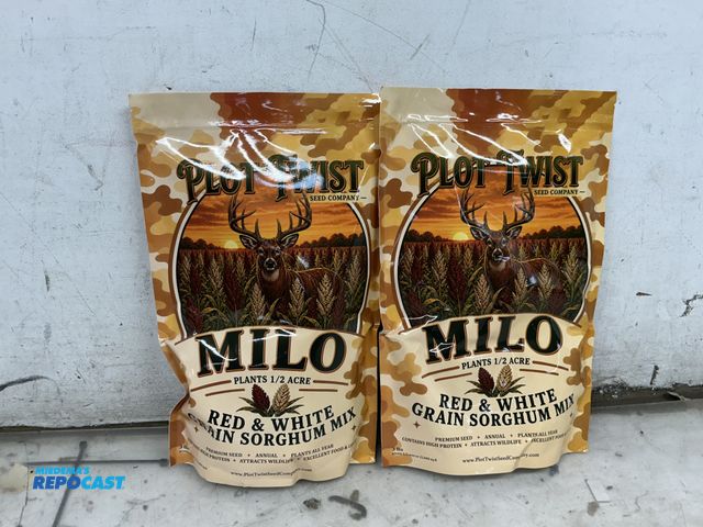 Lot 2-62841 - Lot of (2) 3lbs bags of plot twist Milo red and white grain sorghum deer seed mix