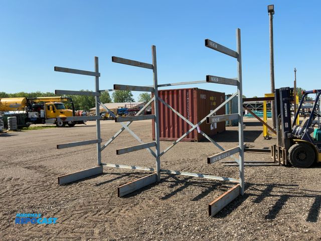 Lot 2-22839 - Metal 5-tier Cantilever Rack, arms stick out 4’ welded together, three uprights, approx. 150-1/2”x52...