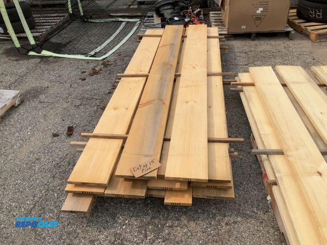 Lot 2-11222 - (15) PINE rough cut lumber - approx. 1" x 6" - 9-1/2"w x 9'3"long