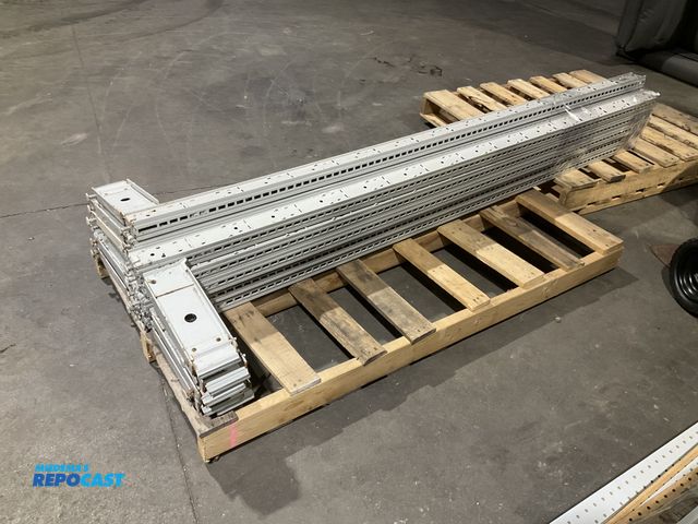 Lot 2-74400 - 11 Metal corner shelving approx. 7’ long x 40” wide (at corner) x 1.5” thick