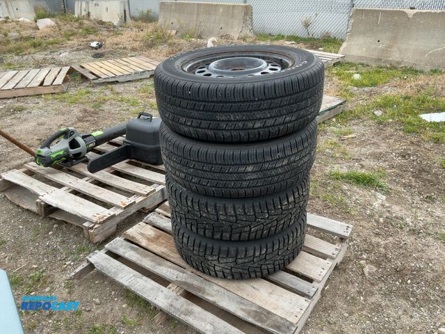 Lot 2-62916 - Lot of 2 Goodyear all season tires 225/60/16 and 2 snow tires 225/60/16 with GM rims 5x115