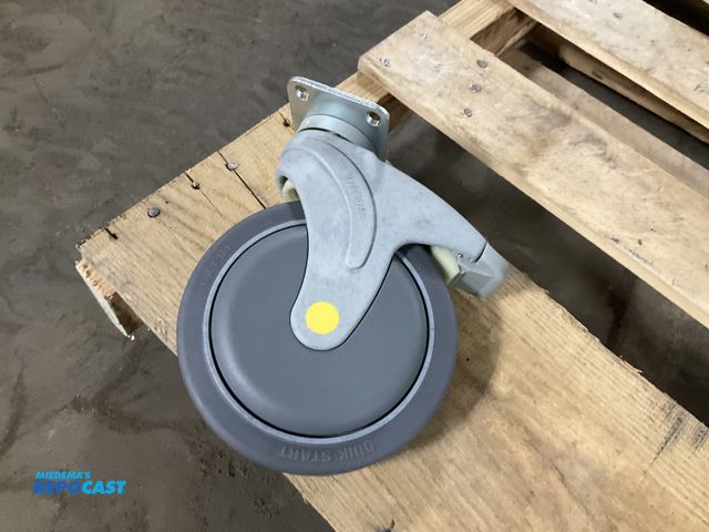 Lot 2-22011 - (8) new 6” x 1.25” nylon swivel casters, 2.5” x 3.75” top plate, total lock, 275 lb capacity