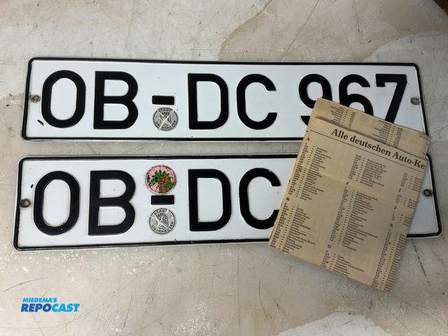 Lot 2-33077 - vintage set of automobile lisence plat6es from west germany, comes with paper documents, stamped ste...