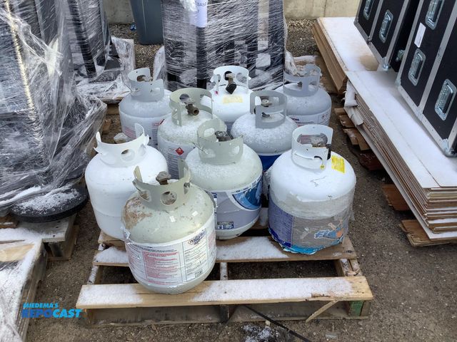 Lot 2-73393 - Lot of (9) Metal Gas Propane Tanks