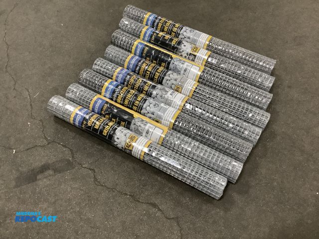 Lot 2-13889 - Lot of (8) rolls of galvanized 19 gauge hardware cloth 1/2” x 24” x 5’