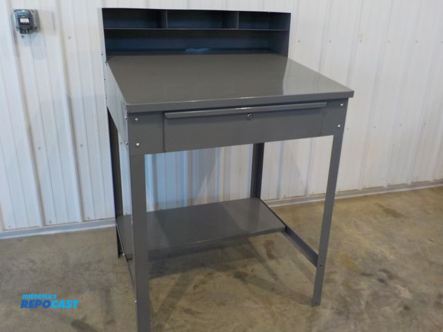 Lot 2-34205 - Industrial personal workstation. One pull out drawer. Upper cubbies. Bottom shelf. 34" w x 30"d x 42...