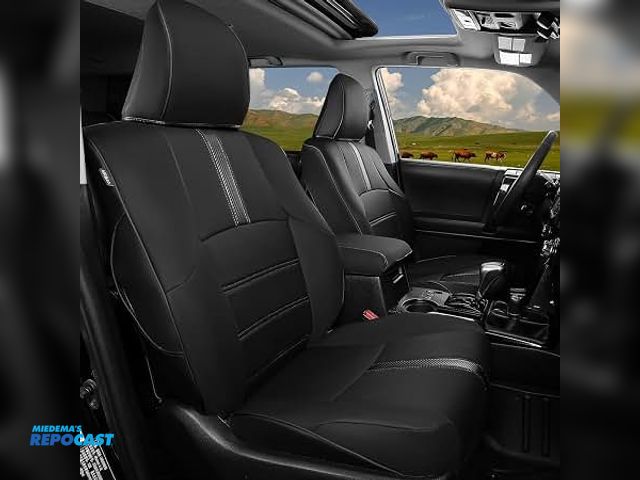 Lot 2-36730 - New full set faux black leather custom fit seat covers for 2 row 2011-2024 Toyota 4 Runner