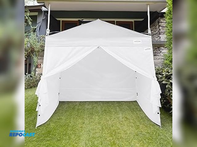 Lot 2-14947 - Caravan Canopy V-Series 10'x10' Slant Leg Instant Canopy with 4 side walls