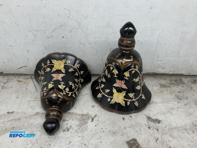 Lot 2-67527 - (2) wooden decorative wall shelves, 13.25” wide and 15.25” tall