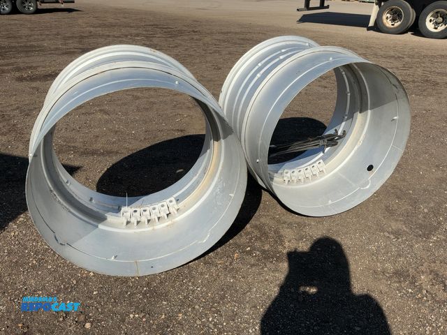Lot 2-33297 - (2) 38” Tractor Dual Rims, 18” Wide, T-Rail with bolts and brackets