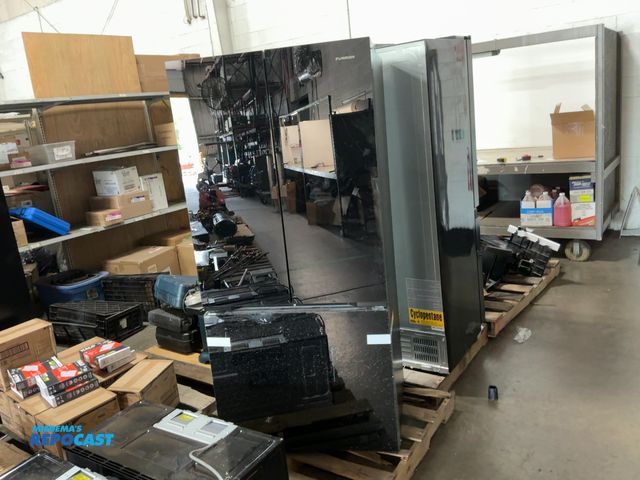Lot 2-18375 - Furrion double door refrigerator and bottom drawer freezer (shattered) model: FCR18DCAFA-BG, 12 volt...