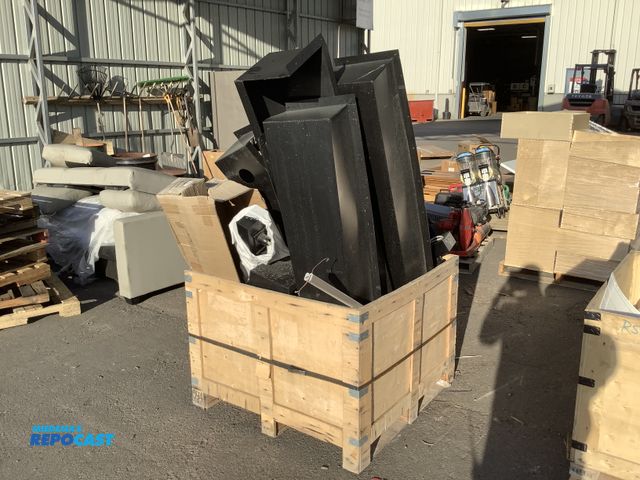 Lot 2-17439 - Crate of (4) ST8006-1 Matte Black Shower Panels, and Various Length Plastic Shelving Pieces
