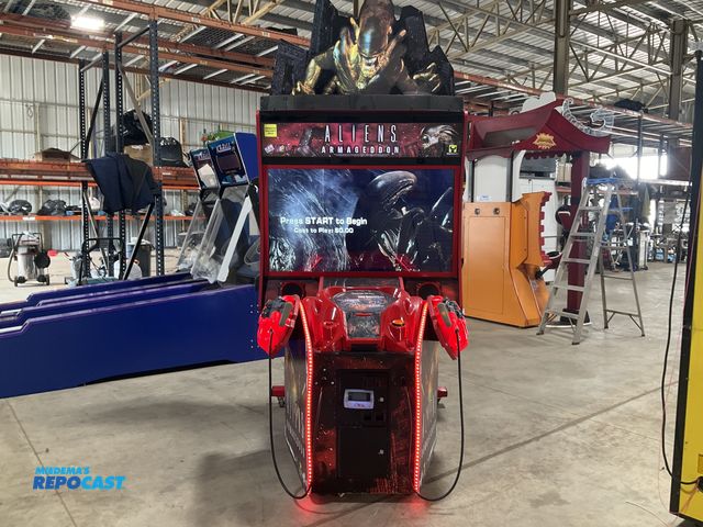 Lot 2-90917 - Raw Thrills Aliens Armageddon 2 Player Shooter Arcade Game