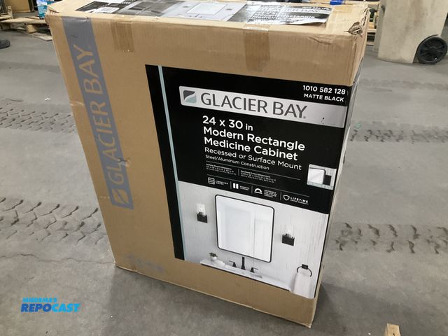 Lot 2-95658 - Glacier bay 24” x 30” modern rectangle medicine cabinet steel/aluminum construction