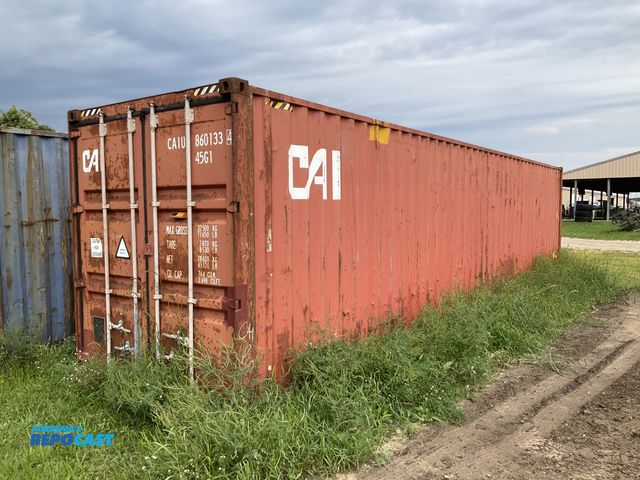Lot 2-21489 - 40’ High Cube Shipping/ Storage Container, 9’ 6” T x 8’ W, swing doors on one end, wood deck, tie do...