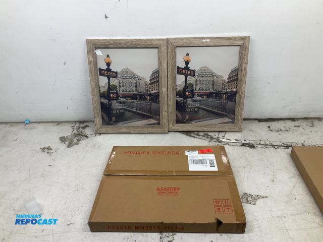 Lot 2-92399 - Lot of (2) New Framed pictures with tempered glass, 11” x 14”