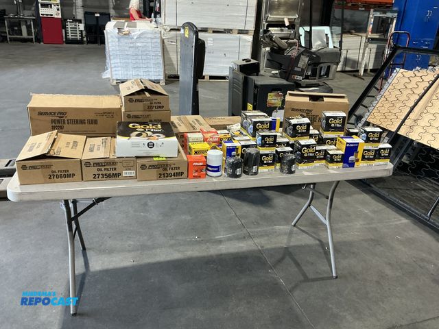 Lot 2-15321 - Set of Various Oil, Air, &amp; Fuel Filters with Power Steering and Brake Fluid