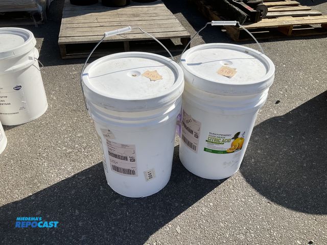 Lot 2-75133 - Lot of (2) 5 gallon buckets of Duda Energy Food Grade Citric Acid, fine granular, 50Lb, a highly pur...