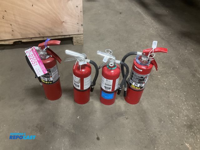 Lot 2-22051 - (4) 5 lb dry chemical fire extinguishers, there were last inspected in 2026 and one was last inspect...