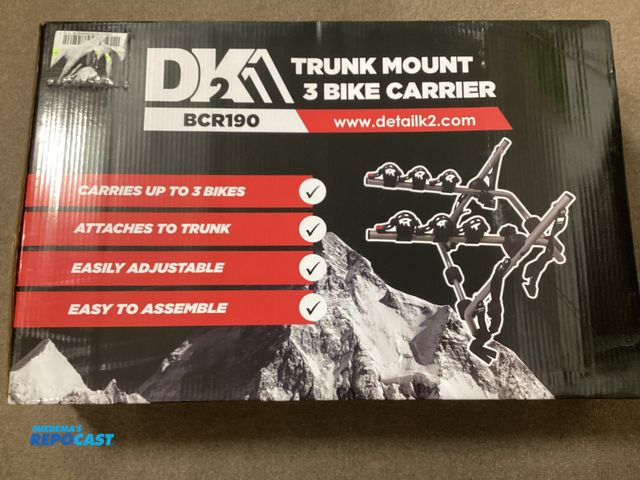 Lot 2-19010 - New New DK2 BCR190 trunk mount three bike carrier. Carries up to three bikes, attaches to trunk, eas...