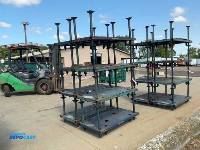 Lot 2-20626 - (8) Stackable Metal Skids, have removable 16" tall posts, 47-1/2"x25"