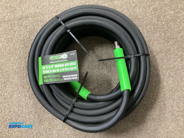 Lot 2-67350 - New GRIP 50’ X 3/8” rubber air hose. Polyester braided, 300 psi working pressure, 1200 psi burst pre...