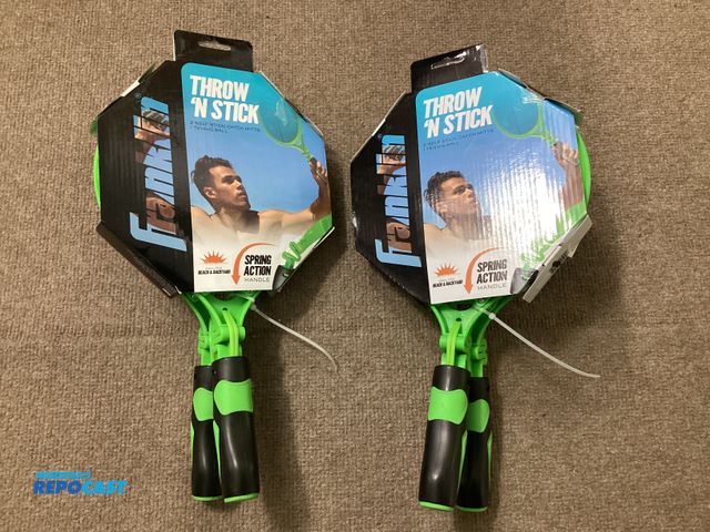 Lot 2-34602 - Two new Franklin Throw N’ Stick games. Each one contains two self stick catch mitts, and one tennis ...