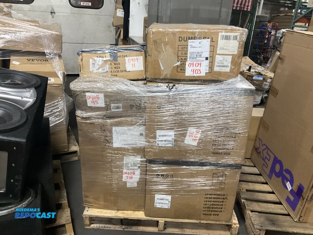 Lot 2-96681 - Skid lot of Adjustable weight Dumbbells, BY0008-05-01 Stools, 3-Tier Rolling Tool Cart, HV301 U4 Sha...