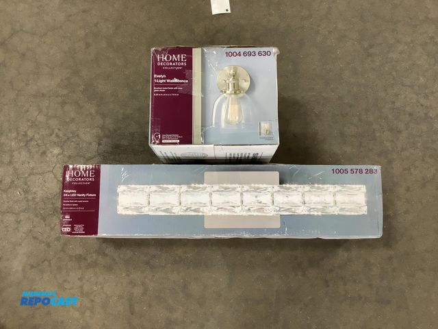 Lot 2-27123 - Home Decorations Inc. 1-light wall sconce and 24in vanity light fixture