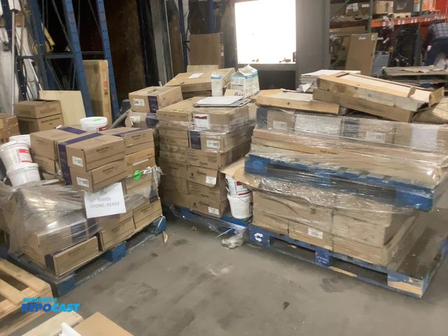 Lot 2-93654 - Lot of (3 Skids) of Miscellaneous Tile Flooring, Spectralock, Acrylic Adhesive and More