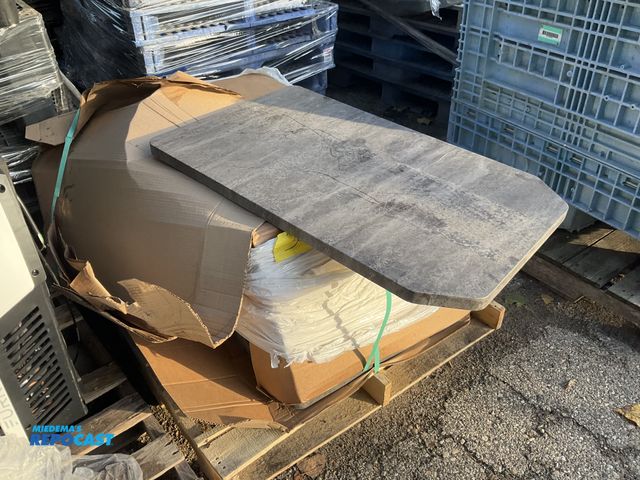 Lot 2-27234 - (14) 24”x39.75” dark grey stone design table tops